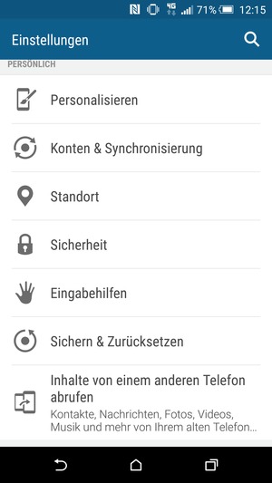Scrollen Sie und wählen Sie Sicherheit