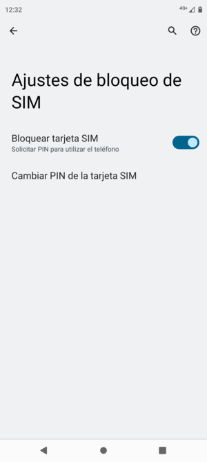 Seleccione Cambiar PIN de la tarjeta SIM