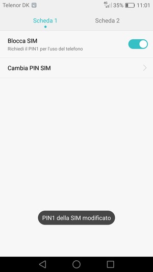 Il tuo PIN della SIM è stato modificato