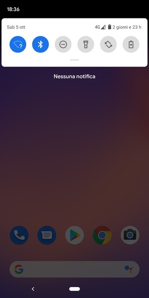 Scorri nuovamente verso il basso il menu in alto