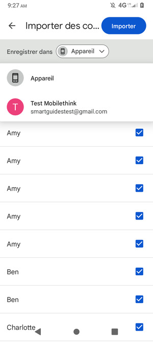Sélectionnez votre compte Google