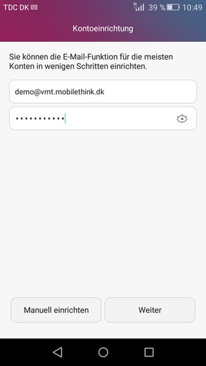Geben Sie Ihre E-Mail-Adresse und Ihr Passwort ein. Wählen Sie Weiter