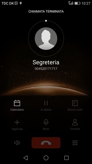 Se la segreteria telefonica chiama come mostrato in questa schermata, il tuo telefono è configurato correttamente.