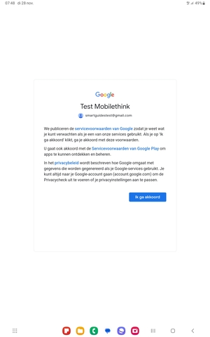 Selecteer Ik ga akkoord