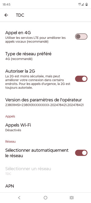 Faites défiler et sélectionnez APN