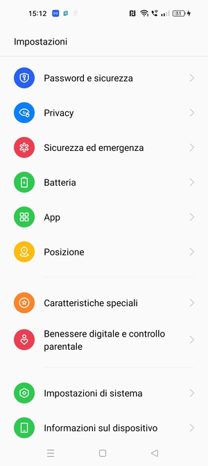 Scorri e seleziona Password e sicurezza
