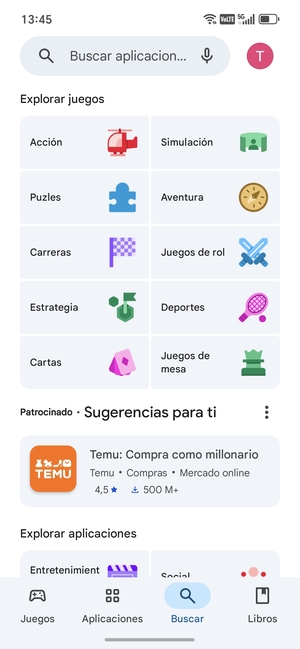 Seleccione la barra de Búsqueda