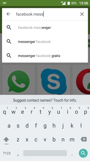 Voer de app-naam in en selecteer Zoeken