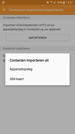 Selecteer SIM-kaart / Importeren van SIM-kaart
