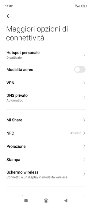 Seleziona Hotspot personale