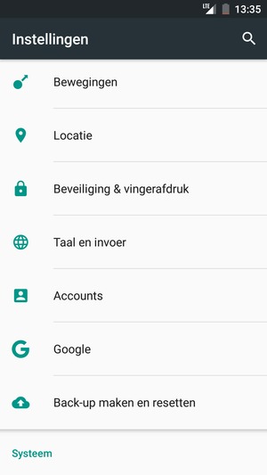 Scroll naar en selecteer Beveiliging & vingerafdruk