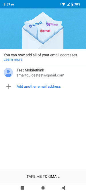 Select TAKE ME TO GMAIL
