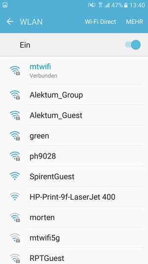 Sie sind nun mit dem WLAN-Netzwerk verbunden