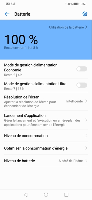 Activer le Mode de gestion d'alimentation Économie