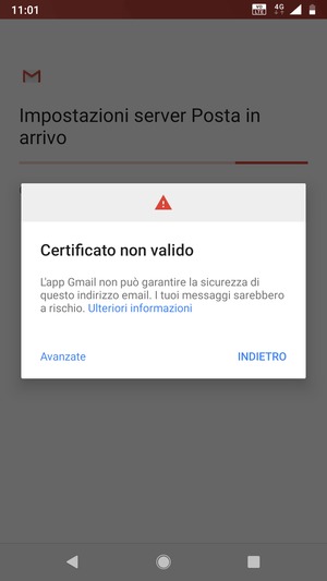 Seleziona INDIETRO
