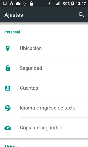 Vuelva al menú Ajustes y seleccione Cuentas