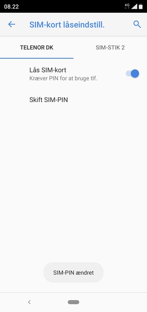 Din SIM-PIN er nu ændret