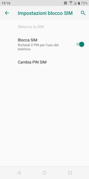 Seleziona Cambia PIN SIM