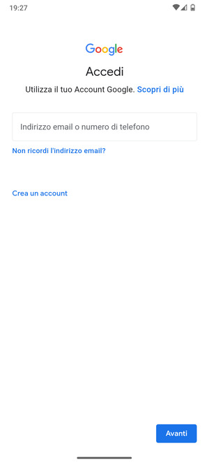 Inserisci il tuo indirizzo Gmail e seleziona Avanti