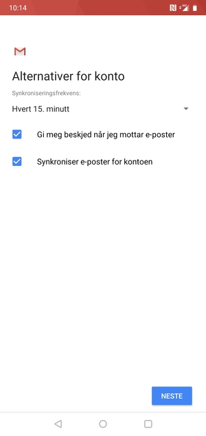 Velg NESTE