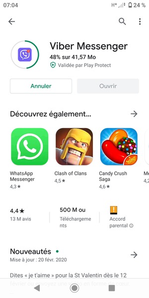 Veuillez attendre la fin de la procédure d'installation