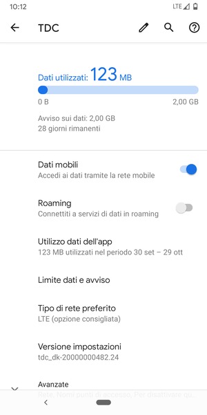 Seleziona Tipo di rete preferito