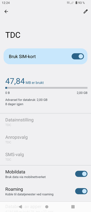Slå Roaming på eller av