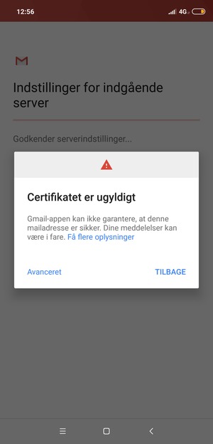 Vælg TILBAGE