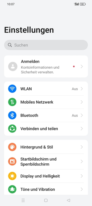 Wählen Sie Mobiles Netzwerk