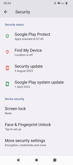 To change the PIN for the SIM card, go to the Security menu and scroll to and select More security settings