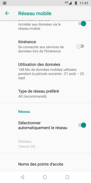 Sélectionnez Noms des points d'accès