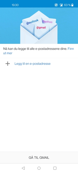 Velg Legg til en e-postadresse
