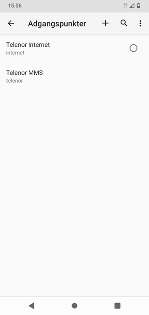 Vælg internetadgangspunktet