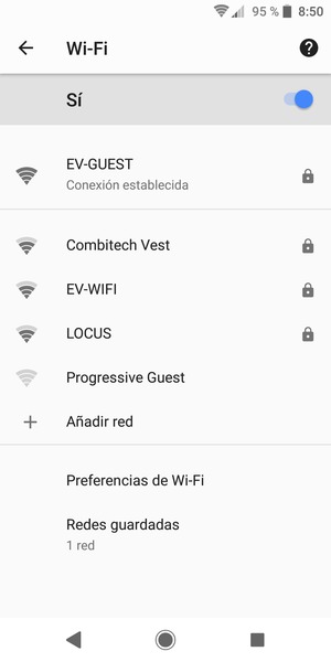 Ahora está conectado a la red Wi-Fi