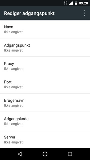 Indtast internet-oplysninger
