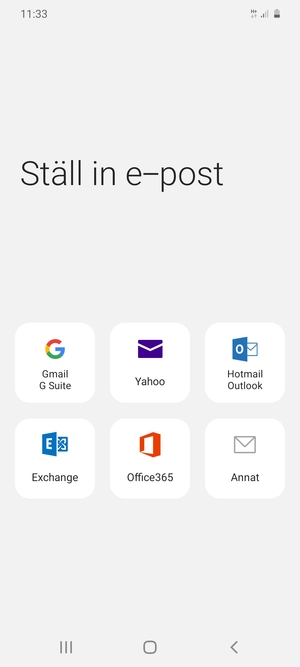 Välj Gmail G Suite