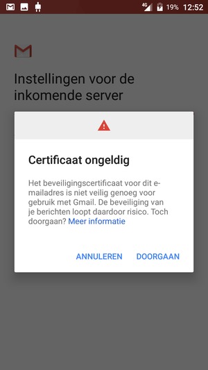 Selecteer DOORGAAN