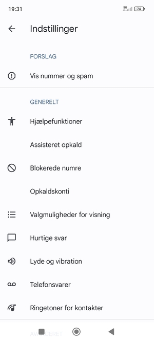 Vælg Telefonsvarer