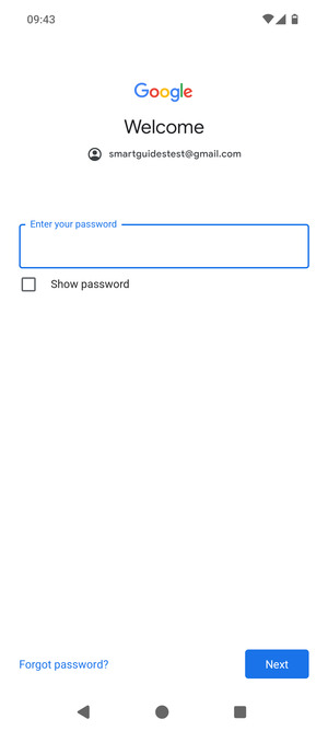 Enter your password and select Next