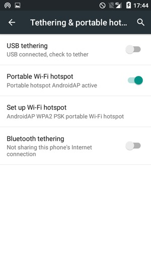 Your phone is now set up for use as a modem