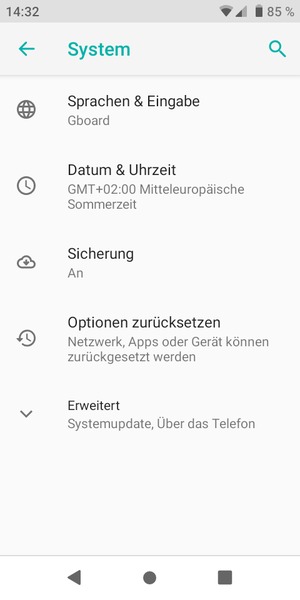 Wählen Sie Erweitert