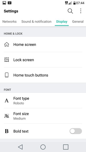 To change the PIN for the SIM card, return to the Settings menu and select General