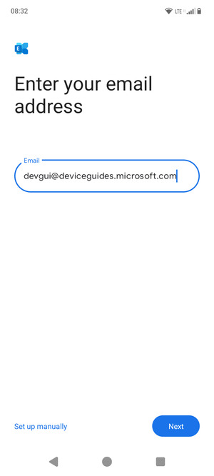 Enter your Email address and  select Set up manually