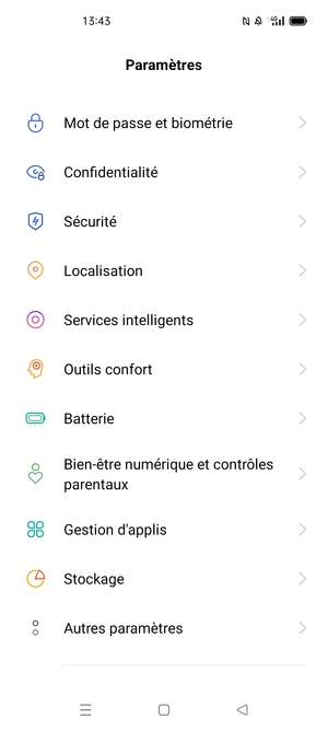 Faites défiler et sélectionnez Sécurité