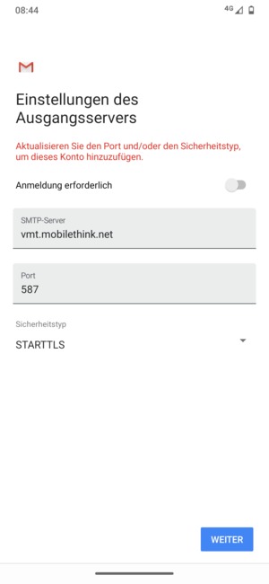 Wählen Sie Sicherheitstyp