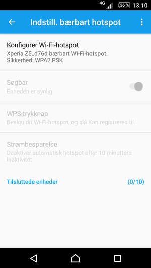 Vælg Konfigurer
Wi-Fi-hotspot