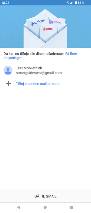 Vælg GÅ TIL GMAIL