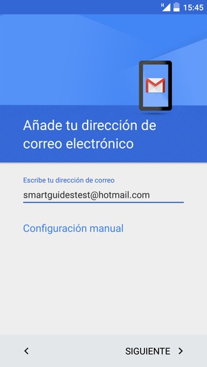 Introduzca su Dirección de correo electrónico y seleccione SIGUIENTE