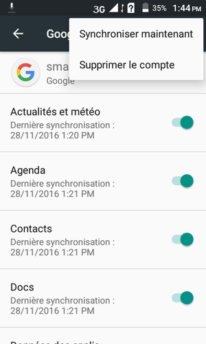 Sélectionnez Synchroniser maintenant