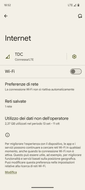 Attiva Wi-Fi